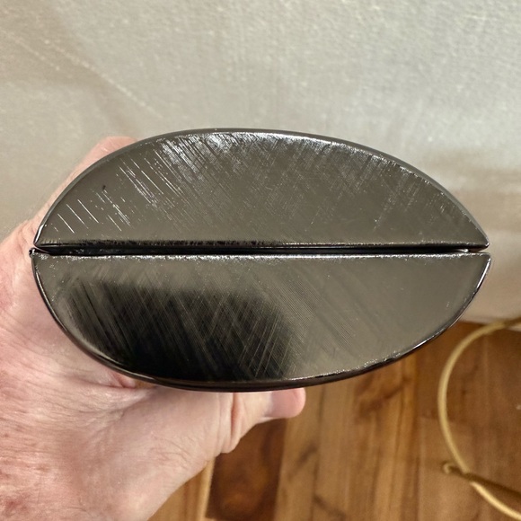 Rodo Charcoal Silver Clutch, Clamshell Purse